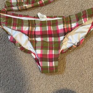 J. Crew Plaid Bikini Bottom - size medium